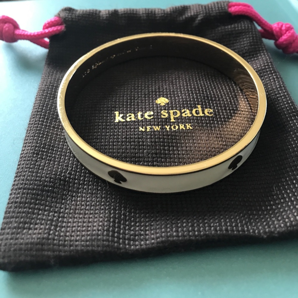 Authentic Kate Spade white "spade" bangle